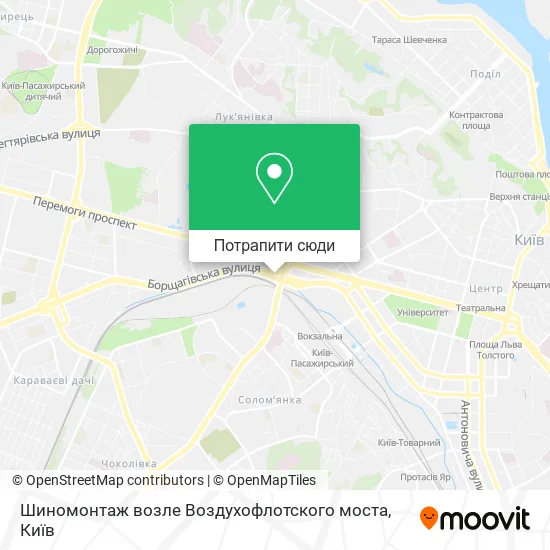 Карта Шиномонтаж возле Воздухофлотского моста