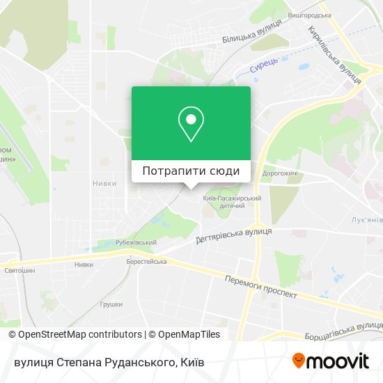 Карта вулиця Степана Руданського