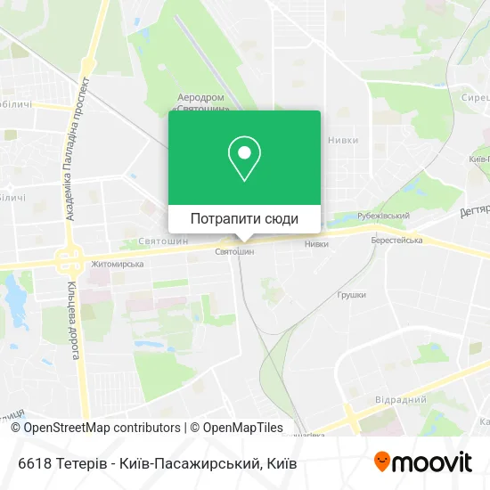 Карта 6618 Тетерів - Київ-Пасажирський