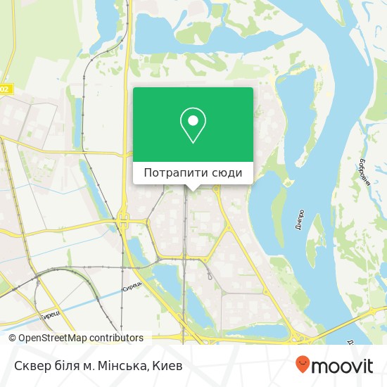 Карта Сквер біля м. Мінська
