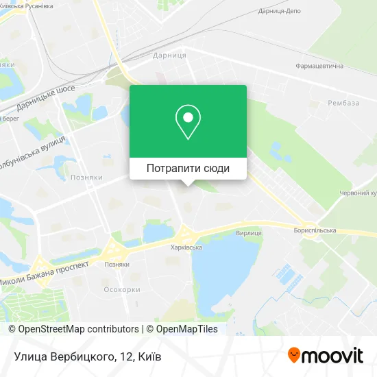 Карта Улица Вербицкого, 12