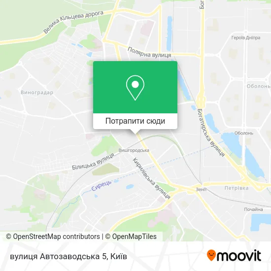 Карта вулиця Автозаводська 5