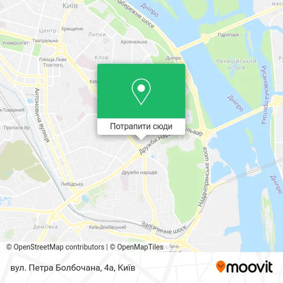 Карта вул. Петра Болбочана, 4а