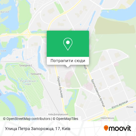 Карта Улица Петра Запорожца, 17