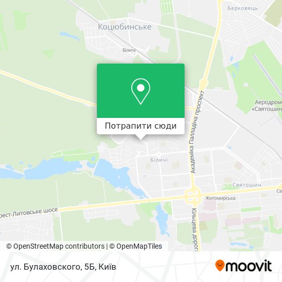 Карта ул. Булаховского, 5Б