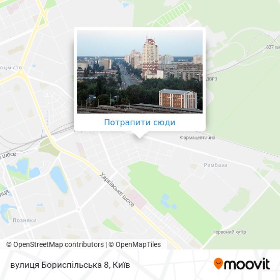 Карта вулиця Бориспільська 8