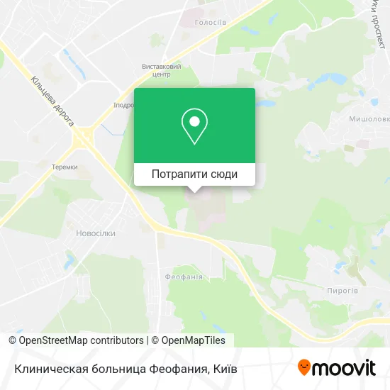Карта Клиническая больница Феофания