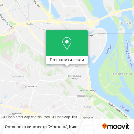 Карта Остановка кинотеатр "Жовтень"