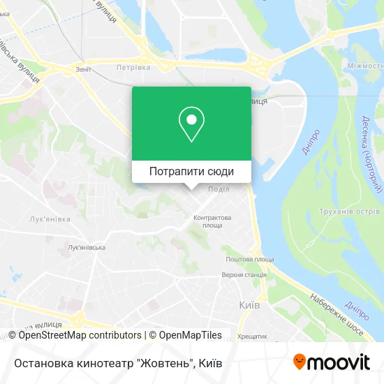 Карта Остановка кинотеатр "Жовтень"