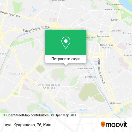 Карта вул. Кудряшова, 7б