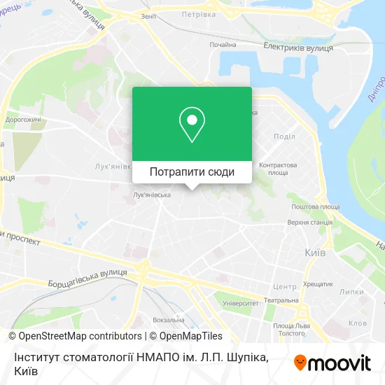 Карта Інститут стоматології НМАПО ім. Л.П. Шупіка