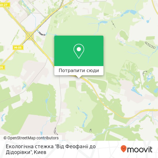 Карта Екологiчна стежка "Вiд Феофанii до Дiдорiвки"