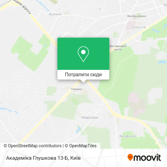Карта Академіка Глушкова 13-Б