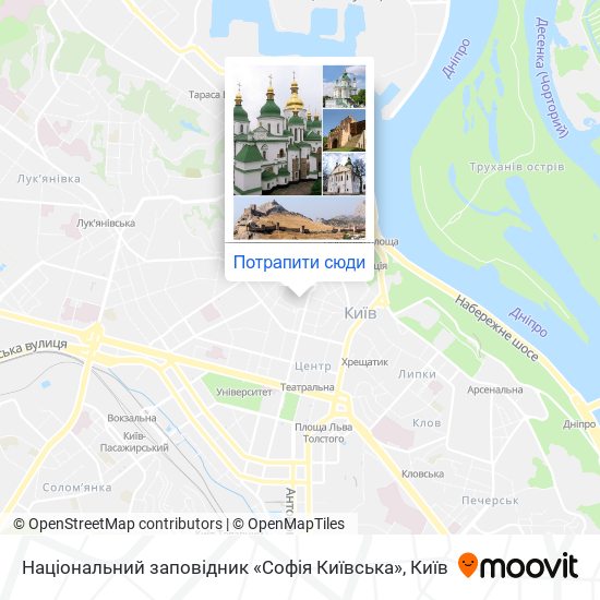 Карта Національний заповідник «Софія Київська»