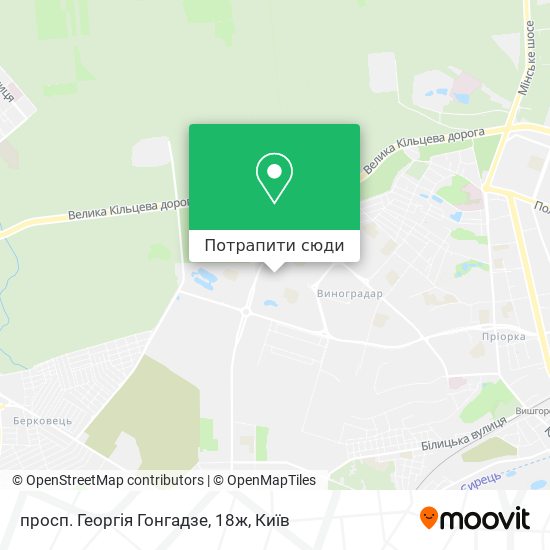 Карта просп. Георгія Гонгадзе, 18ж