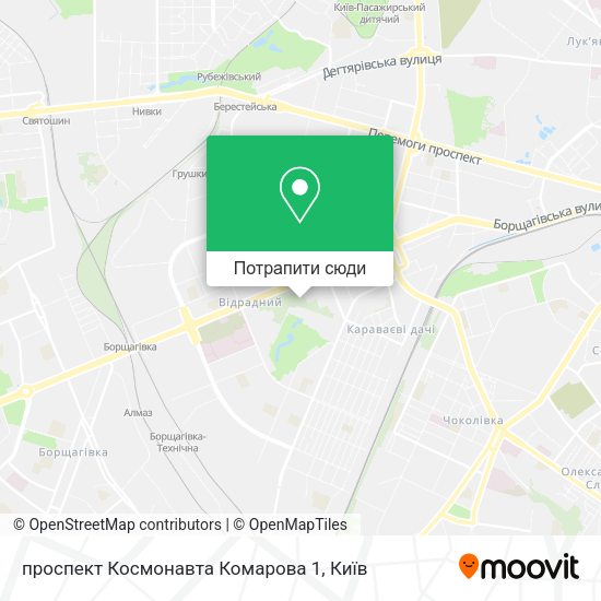 Карта проспект Космонавта Комарова 1