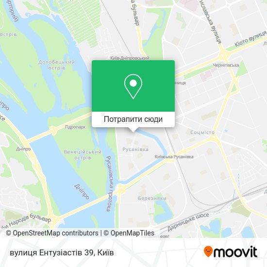 Карта вулиця Ентузіастів 39