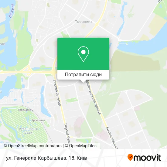 Карта ул. Генерала Карбышева, 18