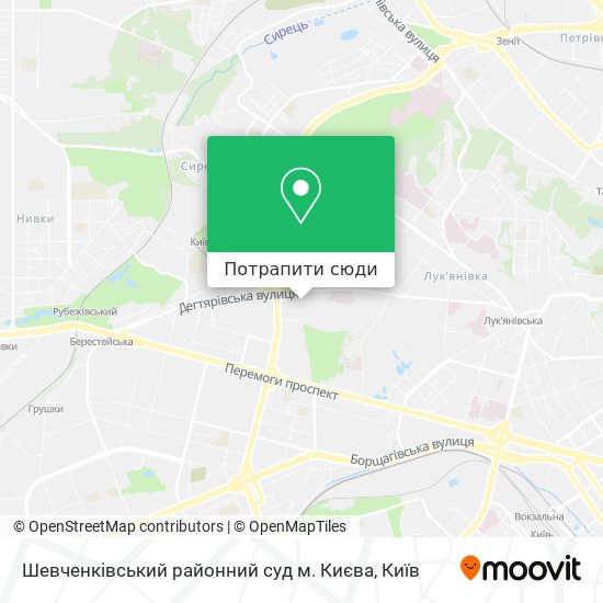 Карта Шевченківський районний суд м. Києва