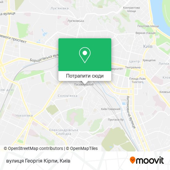 Карта вулиця Георгія Кірпи