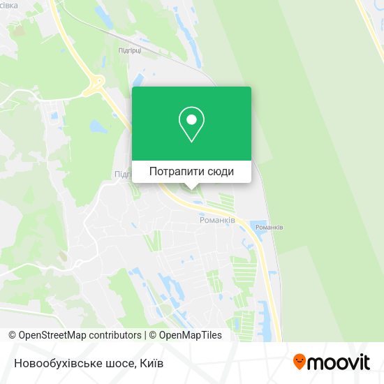 Карта Новообухівське шосе