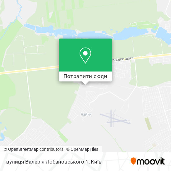 Карта вулиця Валерія Лобановського 1