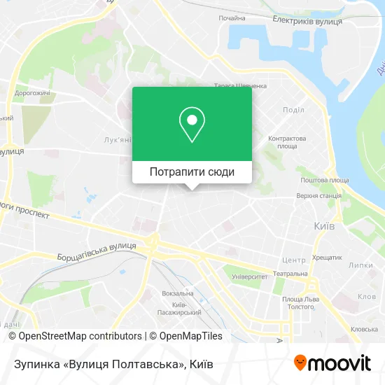 Карта Зупинка «Вулиця Полтавська»