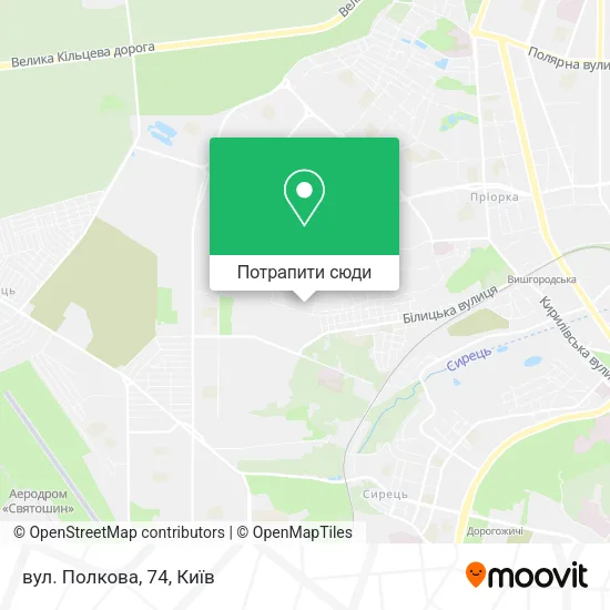 Карта вул. Полкова, 74