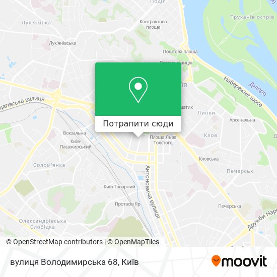 Карта вулиця Володимирська 68