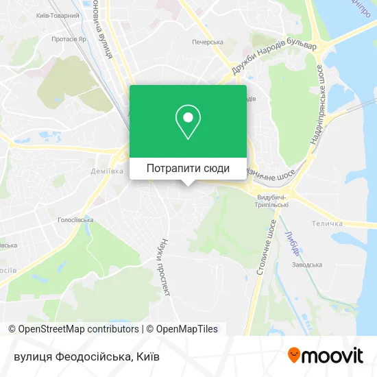Карта вулиця Феодосійська