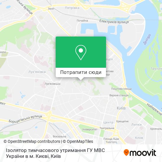 Карта Ізолятор тимчасового утримання ГУ МВС України в м. Києві