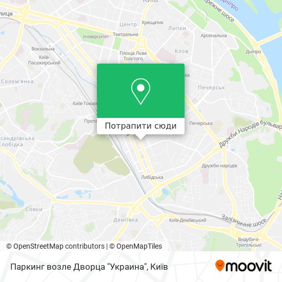 Карта Паркинг возле Дворца "Украина"