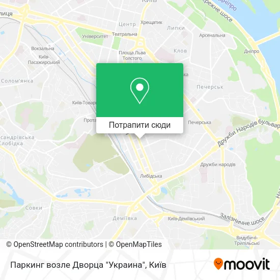 Карта Паркинг возле Дворца "Украина"