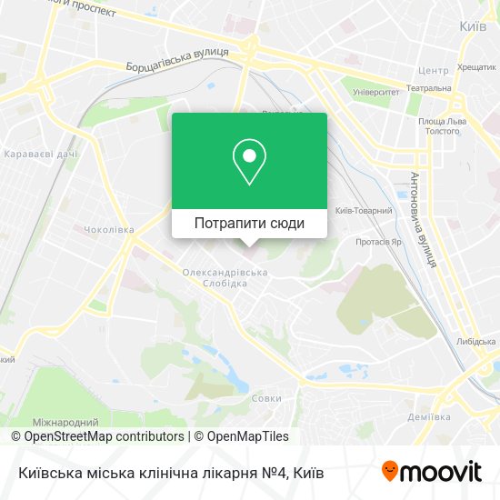 Карта Київська міська клінічна лікарня №4