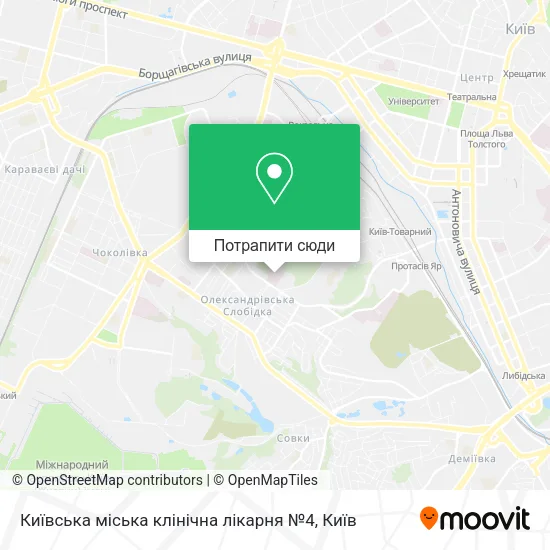 Карта Київська міська клінічна лікарня №4