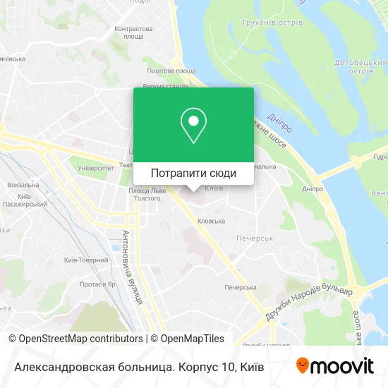 Карта Александровская больница. Корпус 10