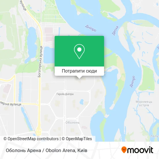 Карта Оболонь Арена / Obolon Arena