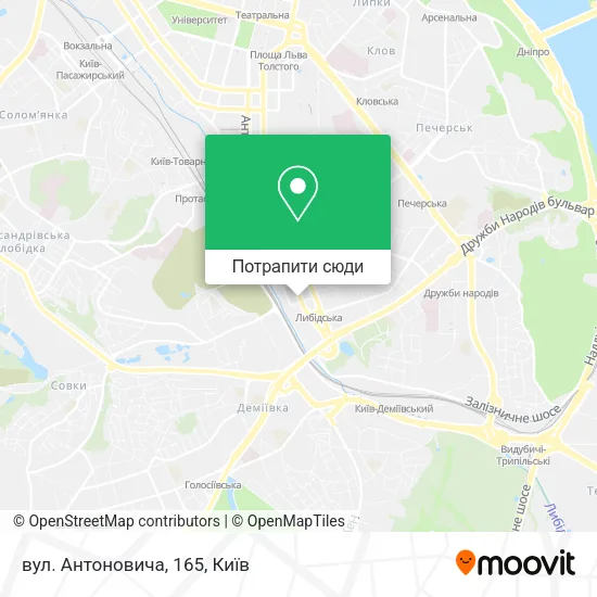 Карта вул. Антоновича, 165
