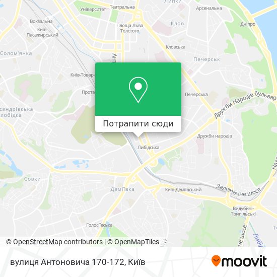 Карта вулиця Антоновича 170-172