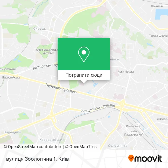 Карта вулиця Зоологічна 1