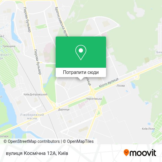 Карта вулиця Космічна 12А