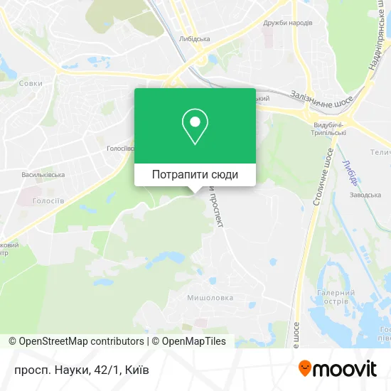 Карта просп. Науки, 42/1