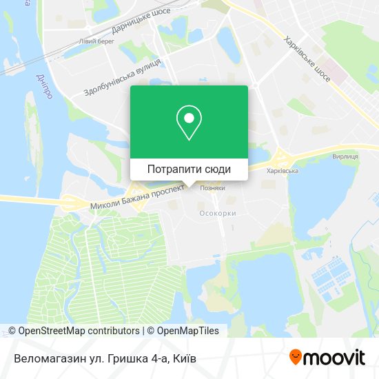 Карта Веломагазин ул. Гришка 4-а