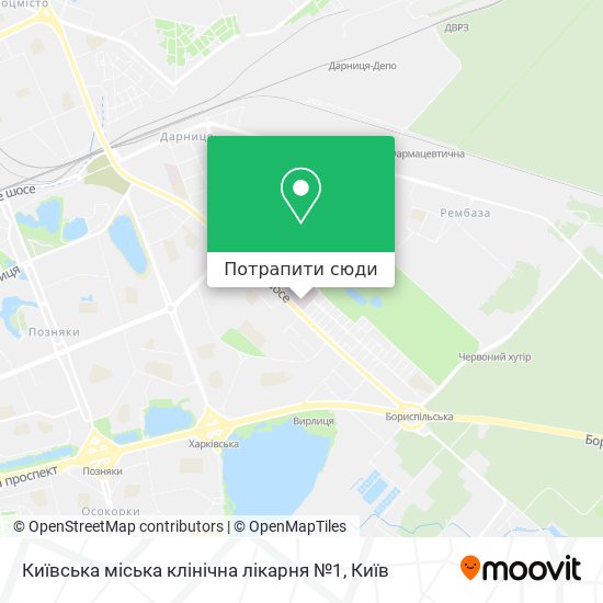 Карта Київська міська клінічна лікарня №1