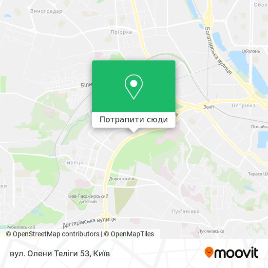 Карта вул. Олени Теліги 53
