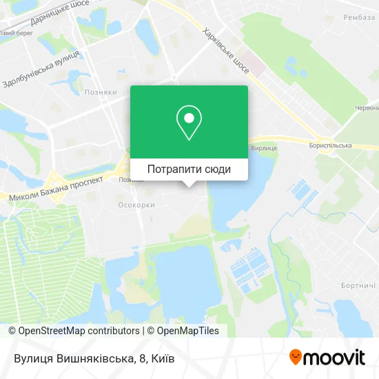 Карта Вулиця Вишняківська, 8