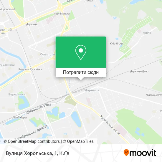 Карта Вулиця Хорольська, 1
