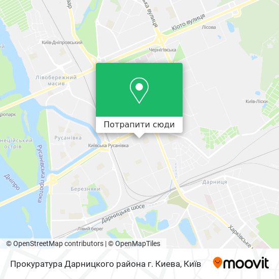 Карта Прокуратура Дарницкого района г. Киева