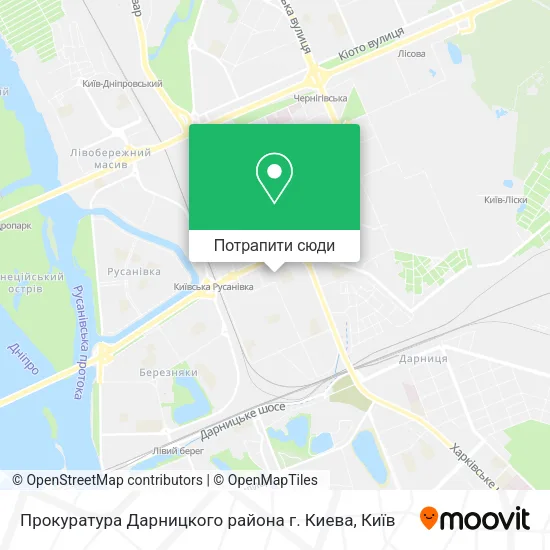 Карта Прокуратура Дарницкого района г. Киева