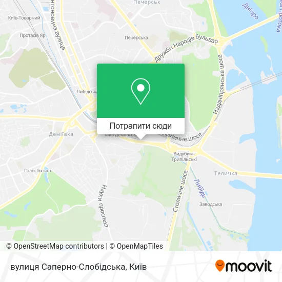 Карта вулиця Саперно-Слобідська
